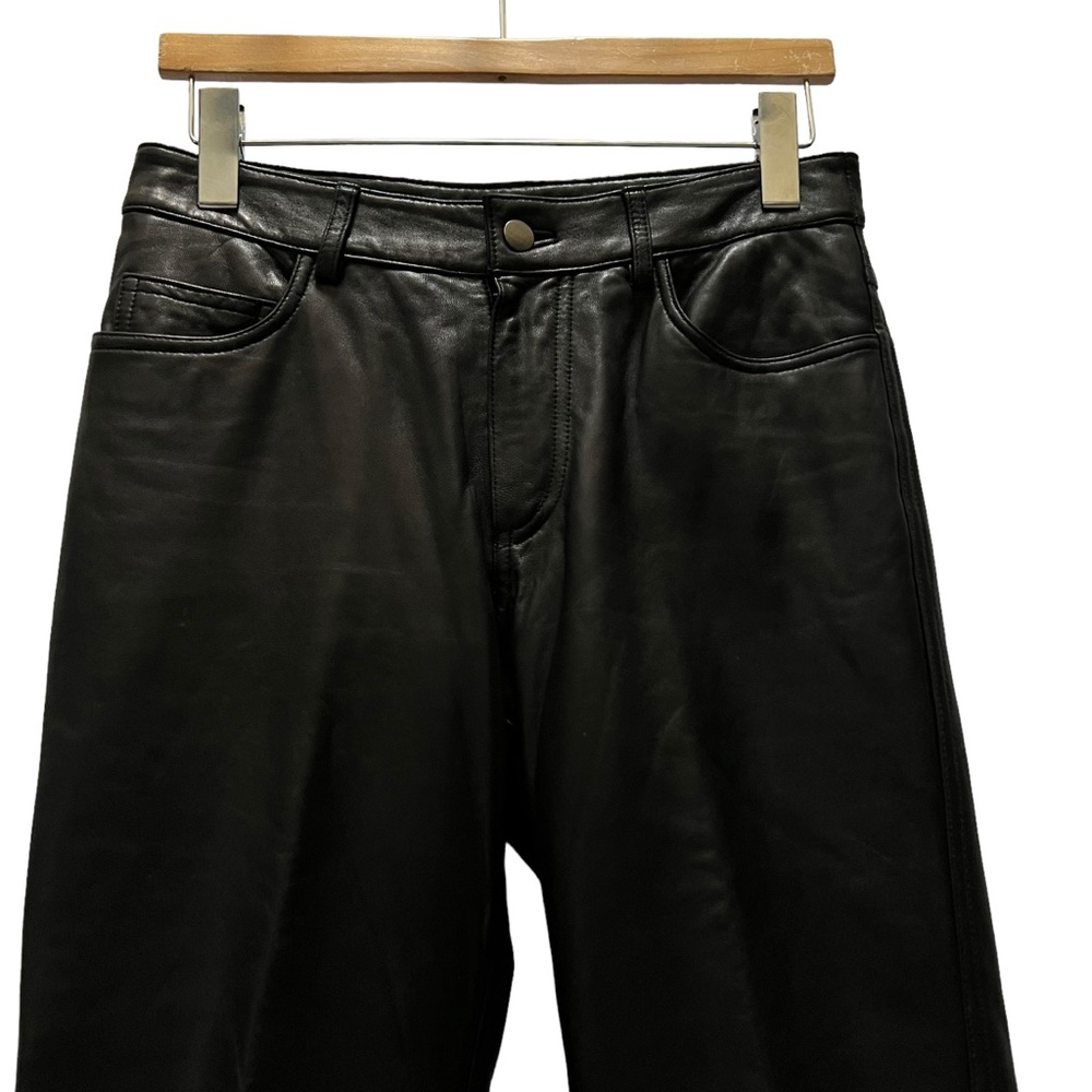 MODA INTERNATIONAL 100% Black Leather Lined Pants Size 6 - Picture 6 of 14
